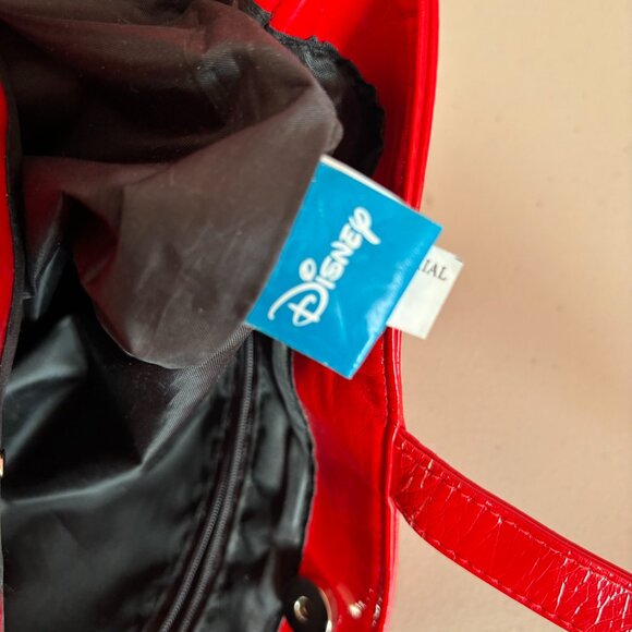Mickey Mouse Disney Red Bedazzled Red Patent Leather Tote Bag - Picture 3 of 12